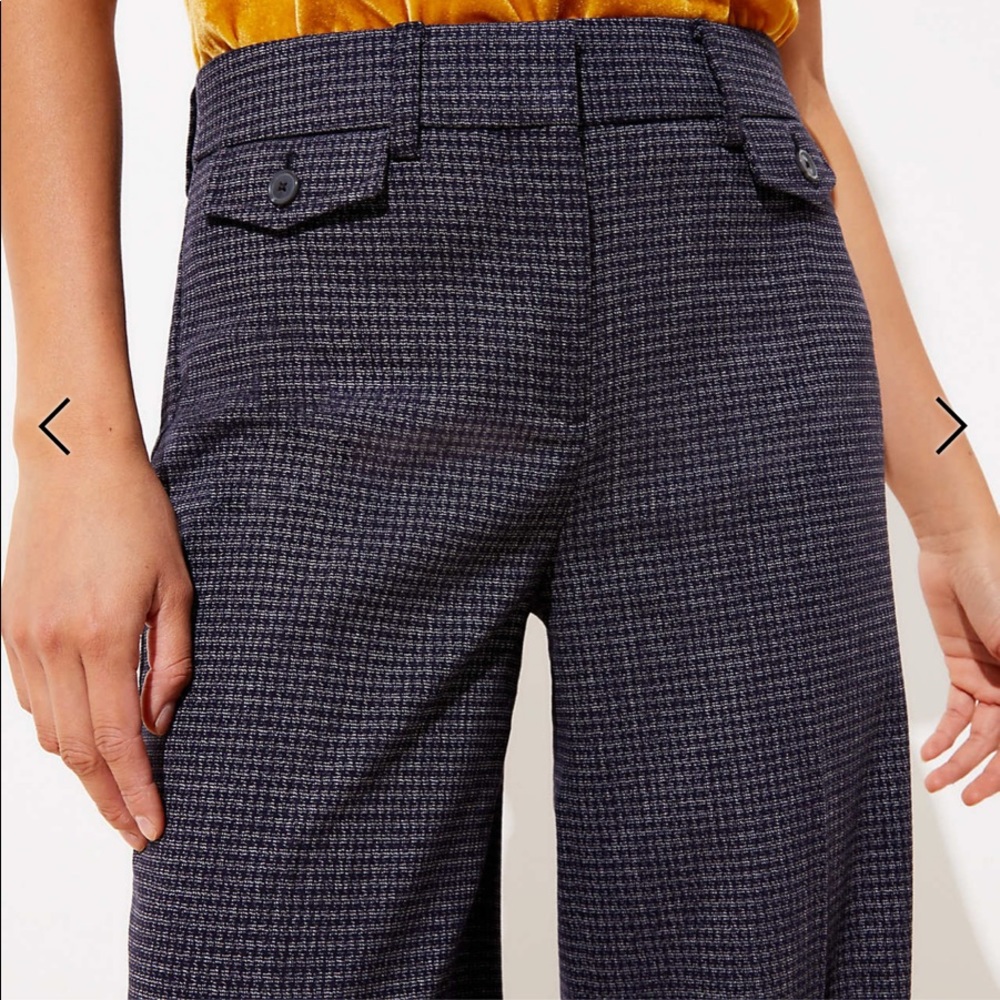 *NEW* Loft Houndstooth High Waist Wide Leg Pants